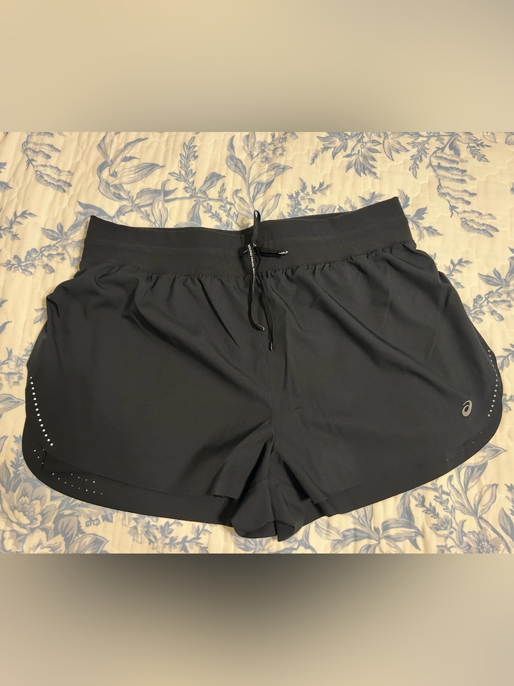 Black ASICS Athletic 2 in 1 Drawstring Shorts